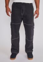 Jeans Hombre Cargo Costuras Negro Sioux