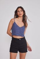 Peto Mujer Tejido Flor Azul Sioux