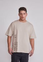 Polera Hombre Letras Vertical Beige Sioux