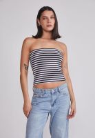 Peto Mujer Strapless Listado Negro Sioux