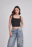 Peto Mujer Crop Elasticado Negro Sioux