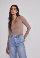 Polera Mujer Soft Cuello V Arena Sioux