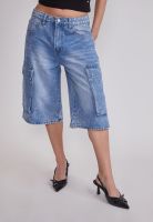 Short Mujer Cargo Tiro Alto Celeste Sioux