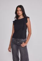 Peto Mujer Vuelos Manga Negro Sioux