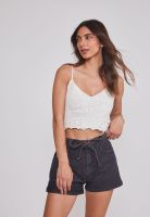 Peto Mujer Tejido Flor Blanco Sioux