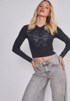 Polera Mujer Mariposa Gris Sioux