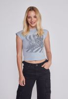Polera Mujer Lavado Tachas Gris Sioux