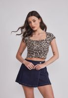 Polera Mujer Leopardo Beige Sioux