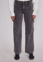 Jeans Mujer Cargo Tiro Alto Negro Sioux