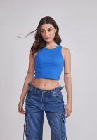 Peto Mujer Halter Crop Negro Sioux