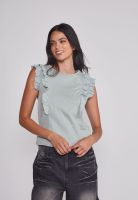 Peto Mujer Vuelos Manga Verde Sioux