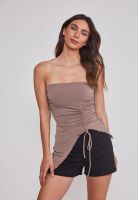 Peto Mujer Recogido asimétrico Café Sioux