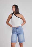 Peto Mujer Tejido asimétrico Blanco Sioux