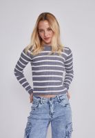 Sweater Mujer Listado Gris Sioux