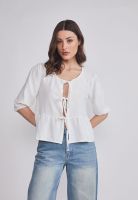Blusa Mujer Lazos Blanco Sioux