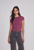 Polera Mujer Rulet Costura Burdeo Sioux