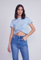 Polera Mujer Cruzada Celeste Sioux