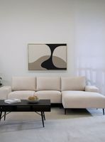 Sofá Seccional Derecho Moderno Beige Castelo KM2315RIV