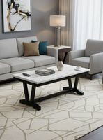 Mesa De Centro Moderna Mármol Rodeus Blanca T4931