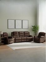 Living Sofá 3 Cuerpos Reclinable Martell Café + 2 Bergers 98060