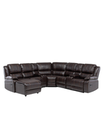 Sofá Seccional Café Moderno Izquierdo + 2 Consolas Royalty KM9026L