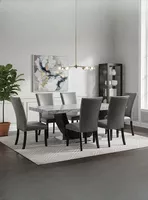 Juego de Comedor 6 Sillas Moderno Moon Mármol Gris D6058