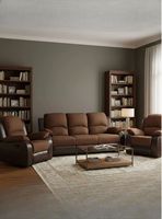 Living Sofá 3 cuerpos Reclinable Thompson + 2 Bergers U9000