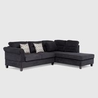 Sofá Seccional Derecho Tradicional Negro Nebraska KM107RBK