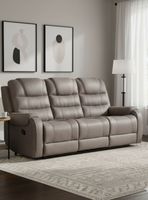 Sofá 3 Cuerpos Reclinable Gris Moderno Verona 6035SGR