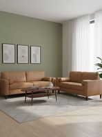 Living 1 Sofá 2 Cuerpo + 1 Sofá 3 Cuerpos Lousiana Vintage Cuero viejo Café SETJG800SL