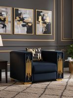 Sillón Elegante 1 Cuerpo Moderno Negro Spencer SF2003CH