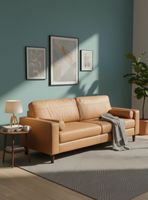 Sofá 3 Cuerpos Lousiana Vintage Cuero viejo Café