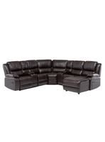 Sofá Seccional Café Moderno Derecho + 2 Consolas Royalty KM9026R