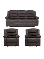 Living Sofá 3 Cuerpos Reclinable Martell Gris + 2 Bergers FG98060GR