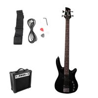 Bajo Eléctrico Fiddler Negro + Amplificador 20W