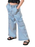 Jeans Mezclilla Palazzo Cargo Niña