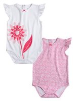 Pack 2 Body Bebé Niña Algodón Manga Corta y Estampado
