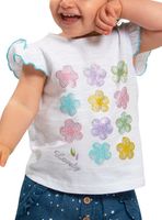 Polera Bebé Niña Algodón Manga Corta con Estampado y Glitter