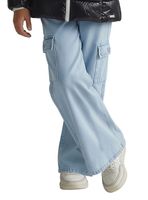 Jeans Ancho Niña con Bolsillos Tipo Cargo