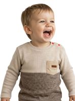 Polera Manga Larga Interior Frisado Bebé Niño con Bolsillo