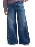 Jeans Ancho Niña con Tachas