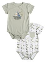 Pack 2 Body Bebé Niño con Parche y Bordado