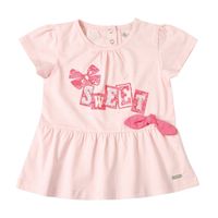 Polera Bebé Niña Algodón Manga Corta