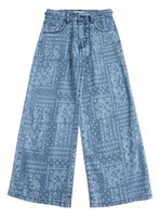 Jeans Ancho Niña Estampado y Calce Palazzo