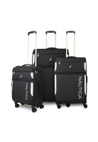 Set de 3 maletas de tela S+M+L Nautica Marbella negra