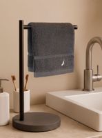 Toalla de cara SIGNATURE Nautica 100% algodón 33x33cm premium gris oscuro