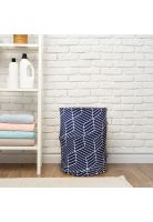 Cesto para ropa plegable Nautica Home 42x55cm azul-blanco