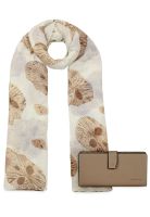 Pack Billetera Vesta taupe + Pañuelo Omani beige Carven