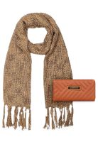 Pack Billetera Ava brown + Pañuelo Carven