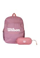 Pack Wilson mochila Atom lila + estuche Charlotte rosado